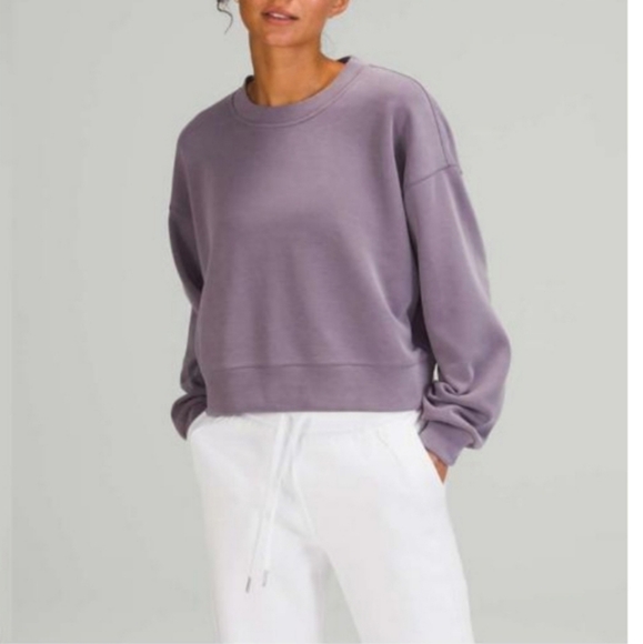 lululemon athletica Sweaters - Lululemon Perfectly Oversized Cropped Crew Sweater *SoftStreme|Dusty Lavender |
